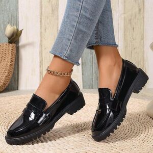 Black Patent Leather Loafers